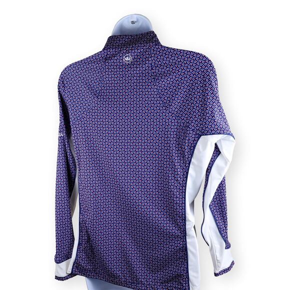 Peter Millar Womens Raglan Color Block Performance Quarter Zip M - Picture 8 of 9
